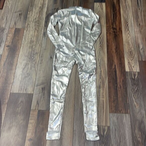 Kepblom Girls Shiny Metallic Mock Neck Unitard Long Sleeve Bodysuit Costume, NWT - Picture 7 of 9